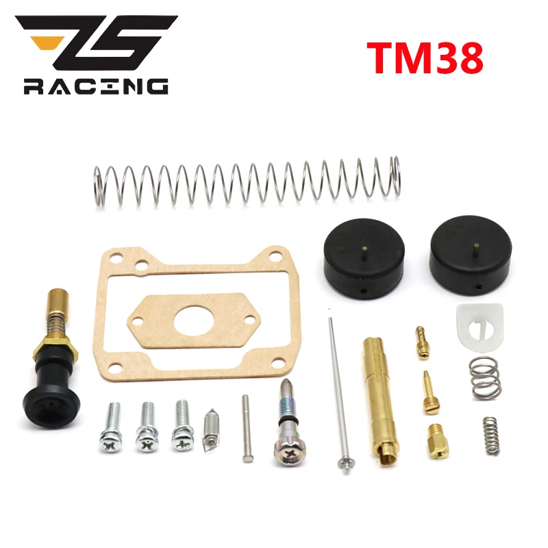 ZS Racing Mikuni Carburetor Carb Repair Kits Choke Needle Jet Gasket Float For TM38-85 TM38-86 LT500R