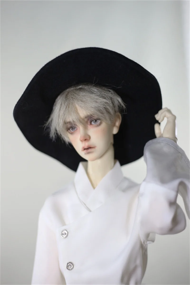 BJD doll hat fits with 1/3 1/4 small 1/3 Uncle Size temperament Big brim top hat Hat 3 colors in doll accessories