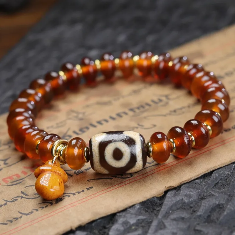 Authentic mountain tortoise and blood shell abacus bracelet, Dzi bead, deer antler, ethnic style jewelry, unisex cult