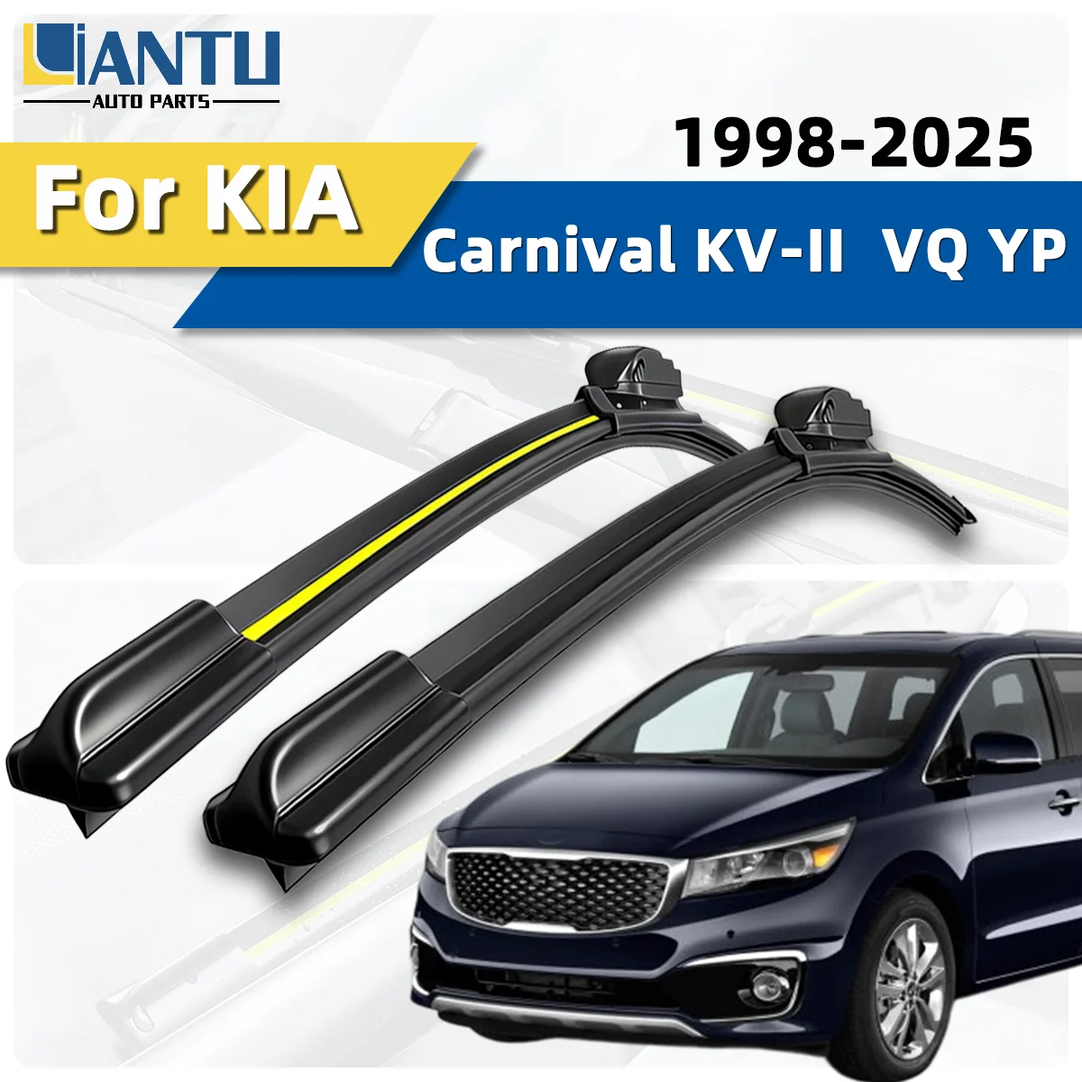 2pcs Front Windshield Wiper Fit For KIA Carnival KV-II  VQ YP 1998-2025 Car Wipers Blade Premium Accessorie Quiet Operation