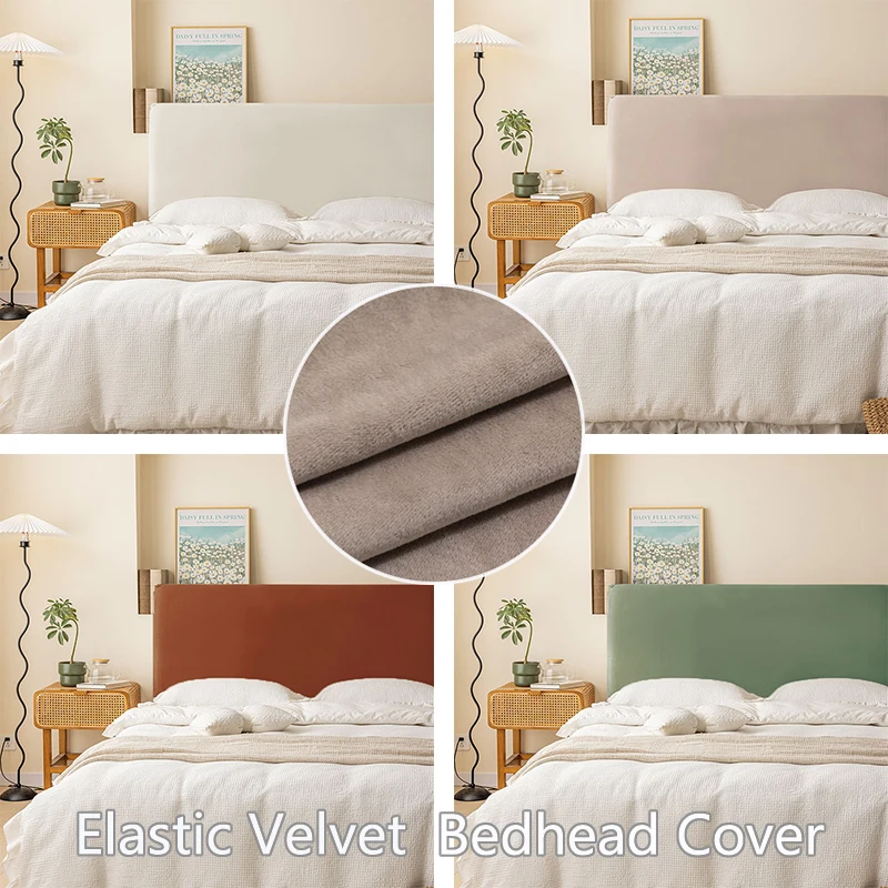 

Soft Elasticity BedHead Cover All-inclusive Super Plush Smooth Quilted Head Cover Solid Color Bed Back Dust Protector Cover
