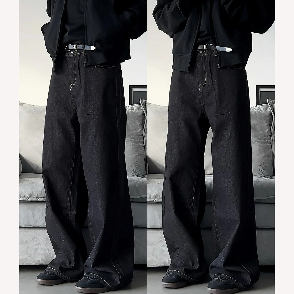 American Washed Retro Classic Straight Loose Autumn And Winter Men's And Women's Jeans