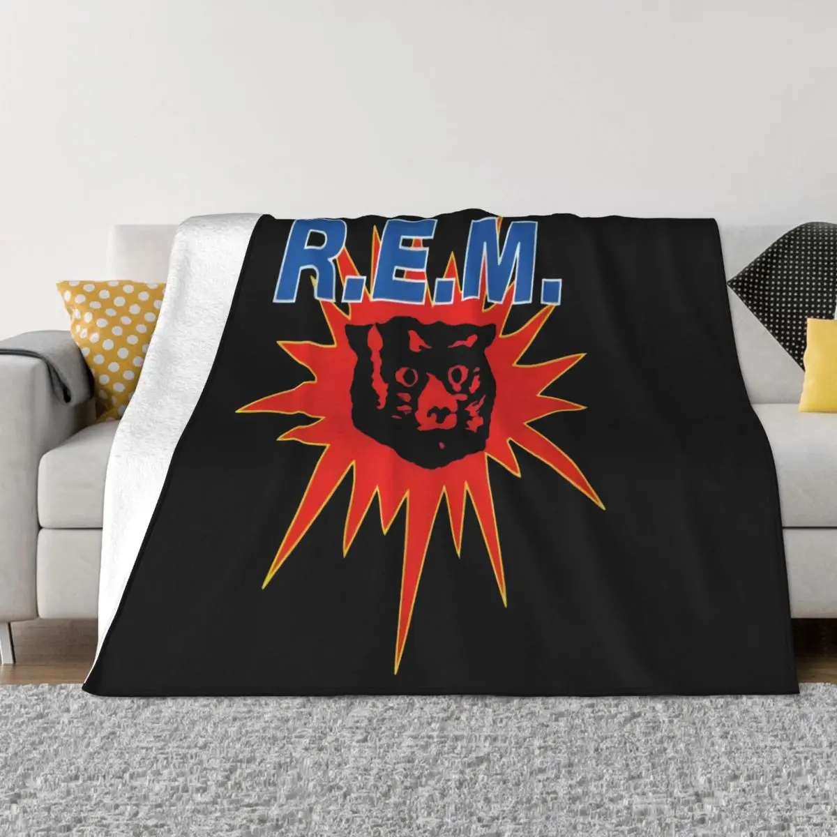 Rem R E M Monster Album Band Logo New Mens Blue Fashion Streetwear Harajuku Hot Sale Printing Throw Blanket