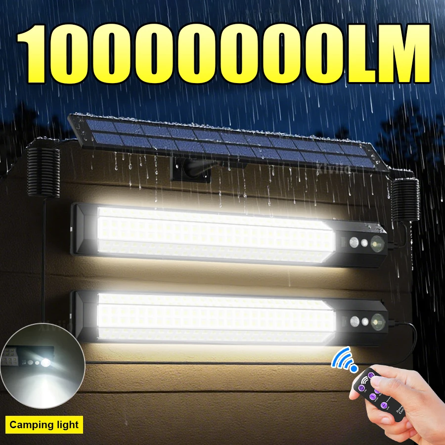 

10000000LM Upgraded Solar Pendant Light Outdoor Indoor Auto On Off Solar Lamp Solar USB charging And 3m Line Multifunctional Lam