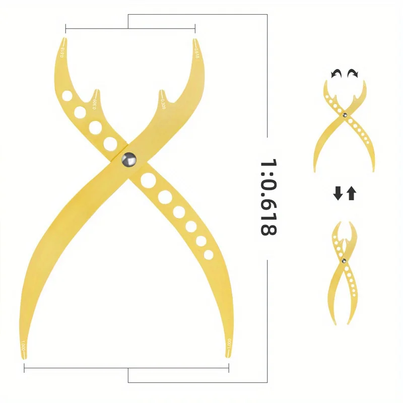 Paslanmaz Çelik Kaş Cetvel Altın Oran Kaş Kutucu Microblading Denge Konumlandırma Eşit Mesafeli Ölçüm Aracı 1 adet