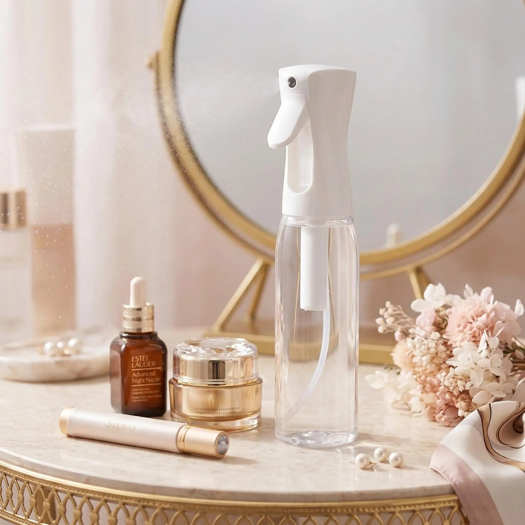 High Pressure Continuous Spray Bottle Hair Care Makeup Water Replenishing Separate Bottle Press Mist Spray Bottle