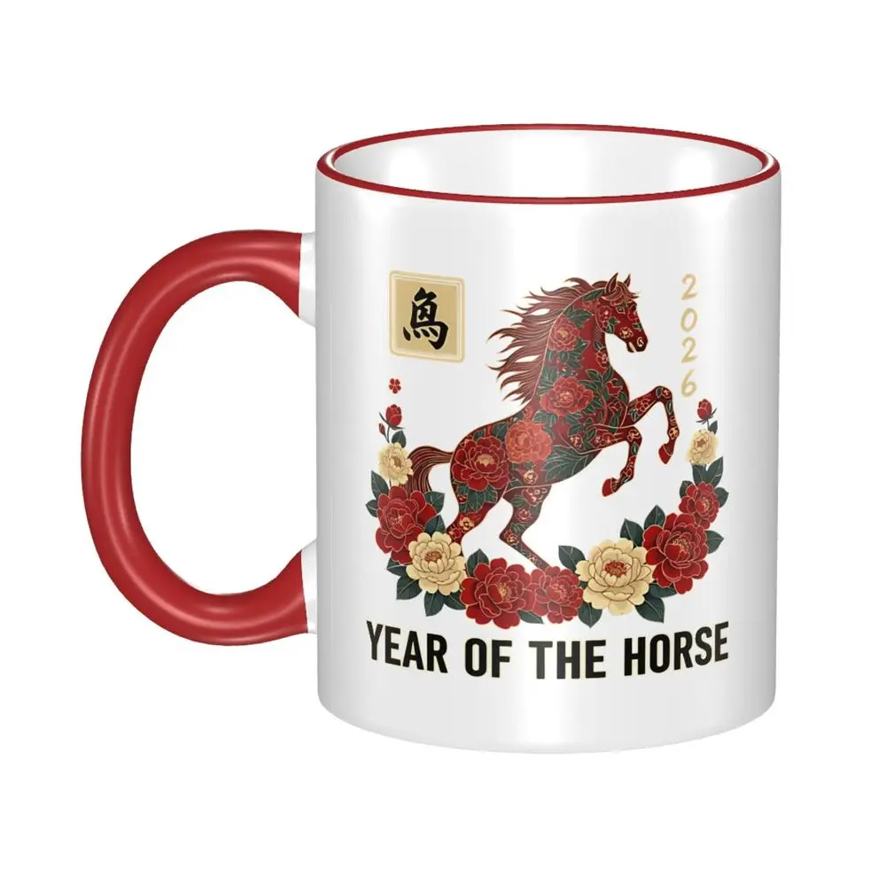 Tasse du zodiaque chinois année du cheval 2026, tasse à thé Kawaii, cadeau pour femme et homme