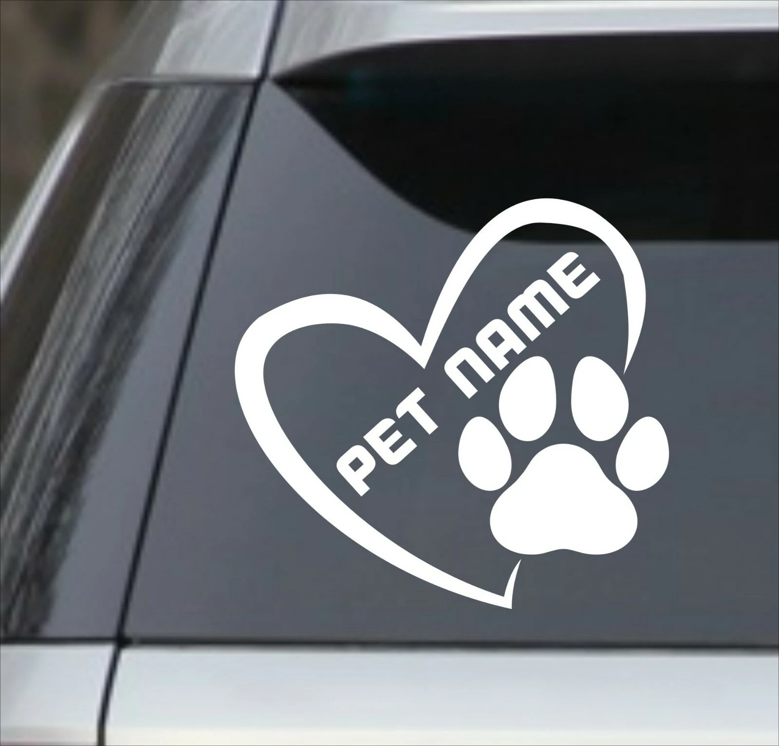 Personalized Heart with paw Print 4“ 5” 6
