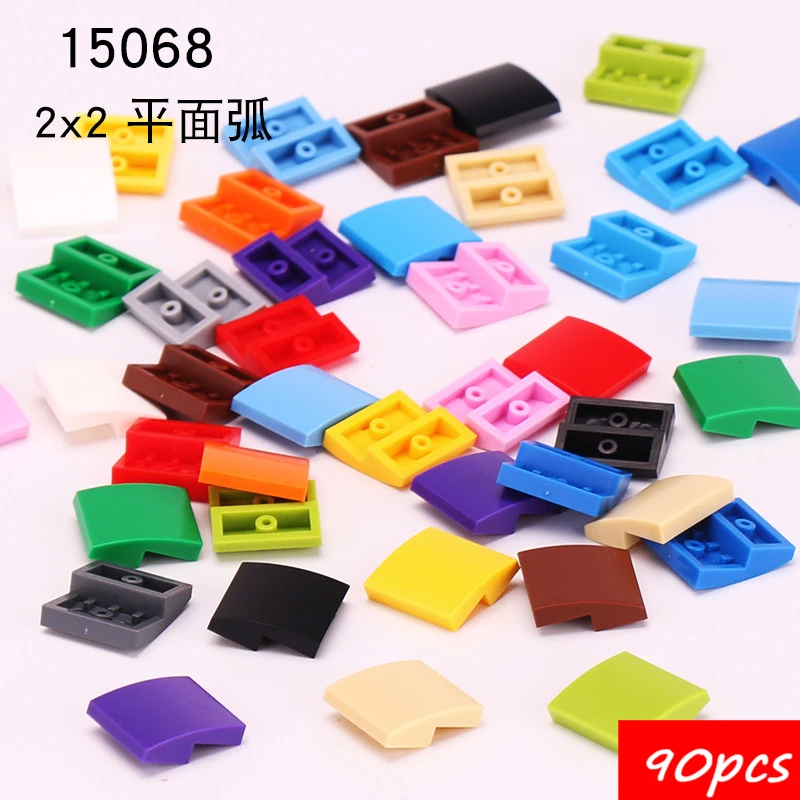 90PCS Assembles Particles 15068 2x2 Curved Surface Building Blocks Bricks Kit Part High-Tech Education Toy For Children Gift