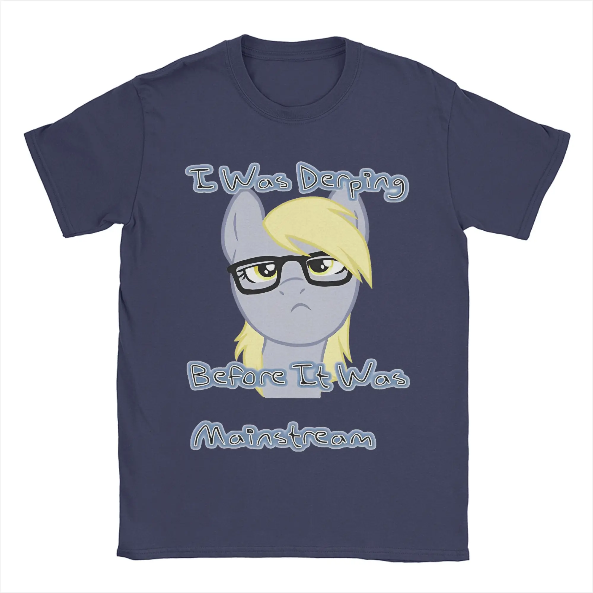 Hipster Derpy MLP Tshirt Men Cotton Tops Shirts Retro Crewneck Short Sleeve