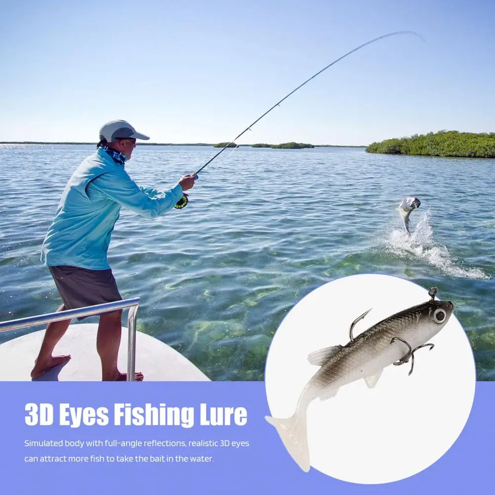 

Freshwater Fishing Lure Soft Fishing Lure with T-shape Tail Realistic 3d Eyes Bionic Artificial Bait for Freshwater Carp Fishing