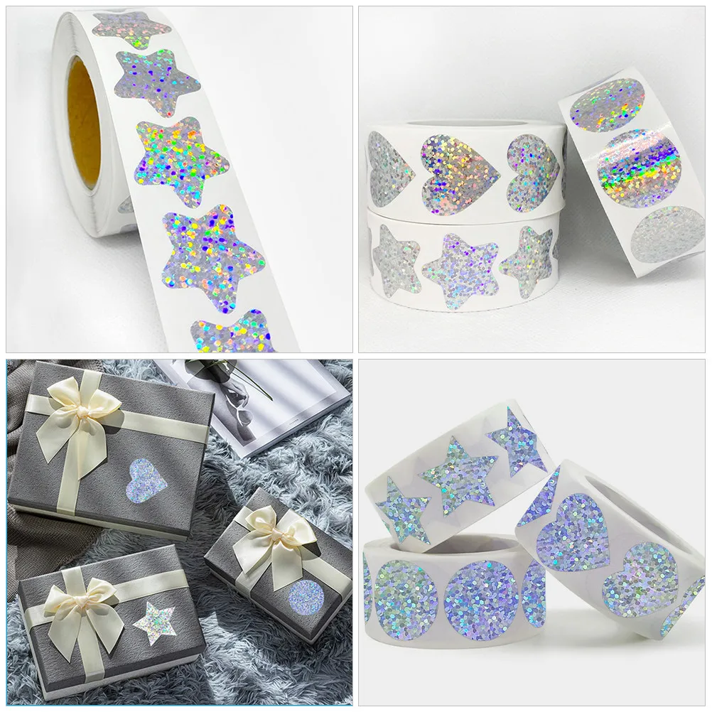 

3 Rolls Decorative Heart Stickers Permanent Adhesive Seal Labels for Envelopes Valentines Gifts Candy Bags Retail Packaging