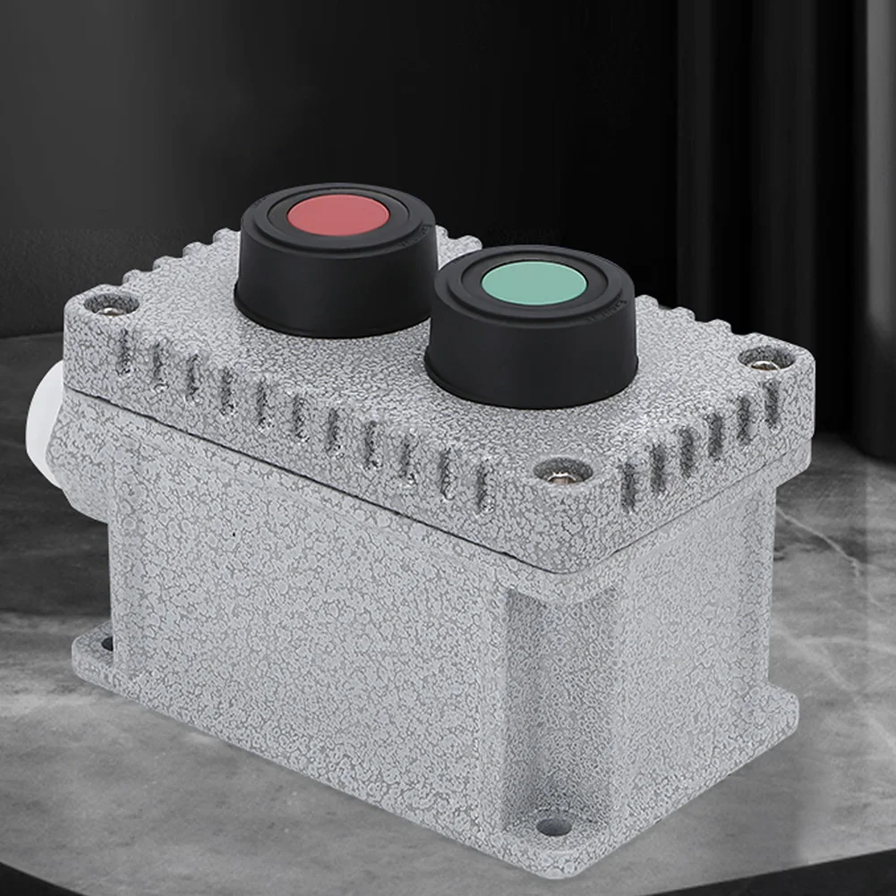 Explosion-proof Button Box Two-button Start Button Switch 220V 10A For Factories With A Pre-molded DN20 (25mm) Conduit Entry  ﻿