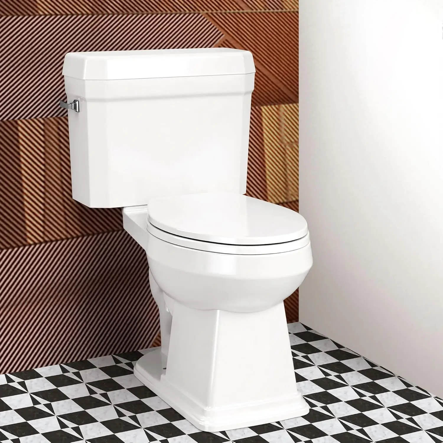 

Унитаз Comfort Height 17 дюймов с сиденьем с функцией плавного закрывания, двухсекционный унитаз для ванной комнаты, нано-глазурь с функцией самоочистки, 1.27 GPF, индивидуальная комплектация