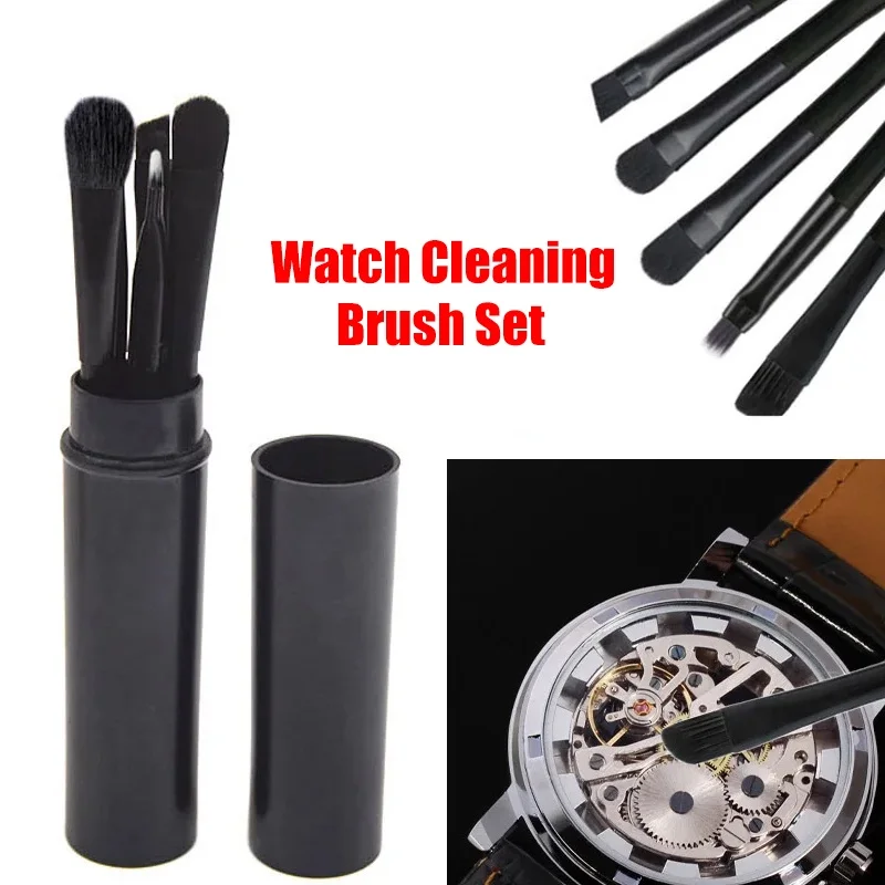 5 Pcs Watch Cleaning Brush Set for Watchmaker Watches Accessories Soft Brush Set Wristwatch Small Part Cleaning Tool