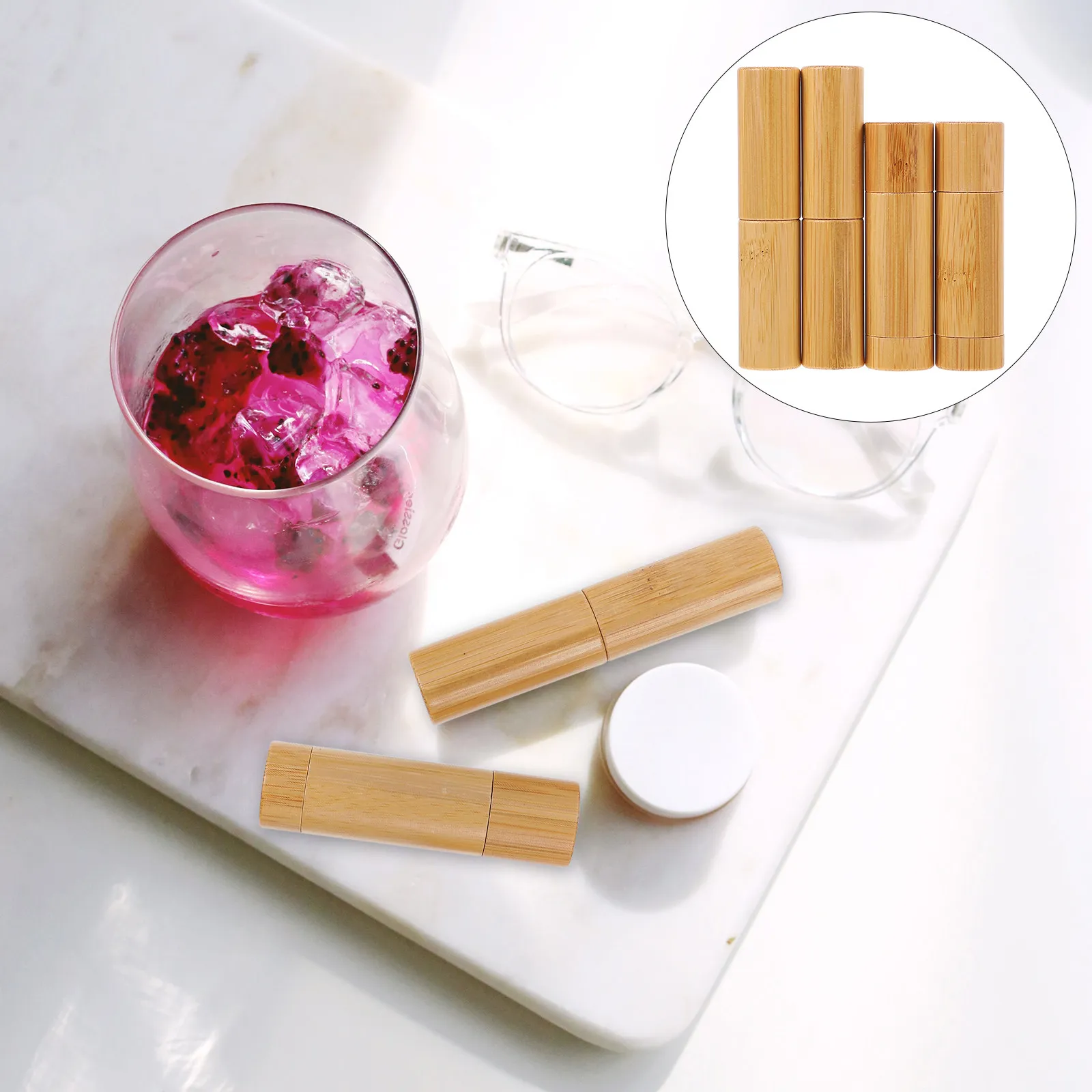 4 個の口紅チューブ空の DIY 容器手作りリップクリームクレヨンクラフト軽量ポータブルストレージ用