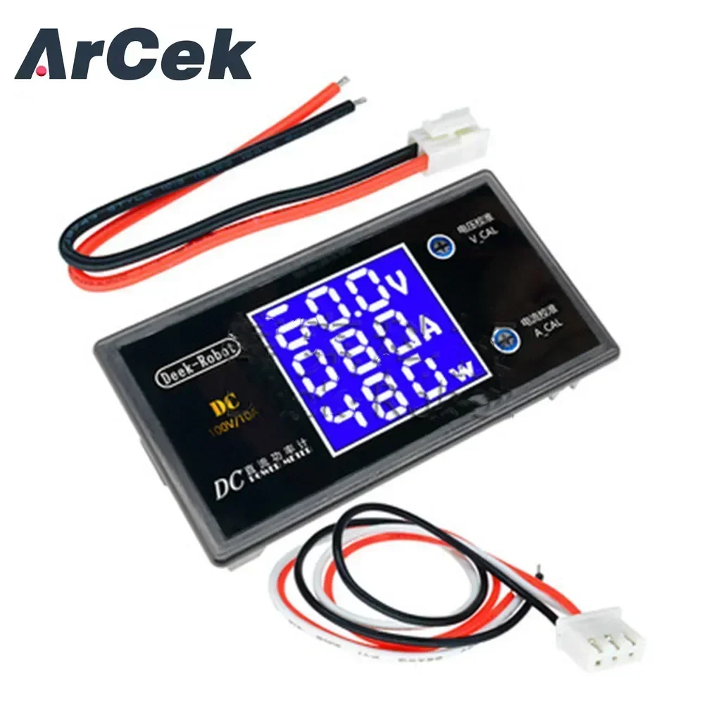 

DC 0-100V 1000W 10A 0-50V 250W 5A LCD Digital Voltmeter Ammeter Wattmeter Voltage Current Power Meter Volt Detector Tester