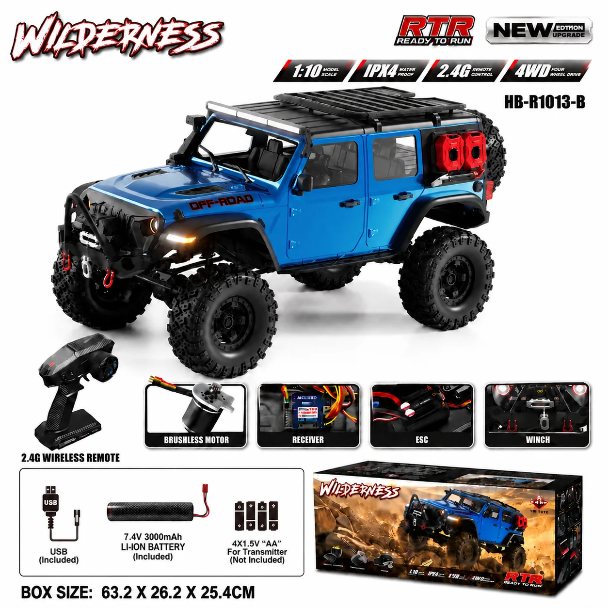 1/10 RC カー HB RTR R1011 リモートコントロール車両 2.4 グラムフル