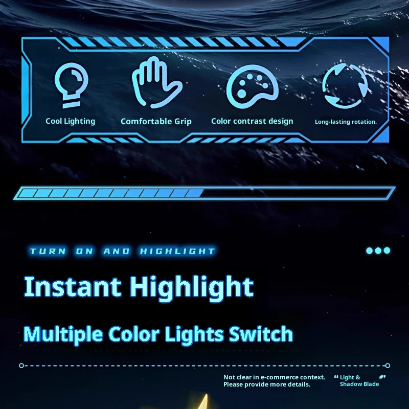 Espada giratoria Espada fría con brillo nocturno creativo, espada giratoria láser de descompresión de alta tecnología.