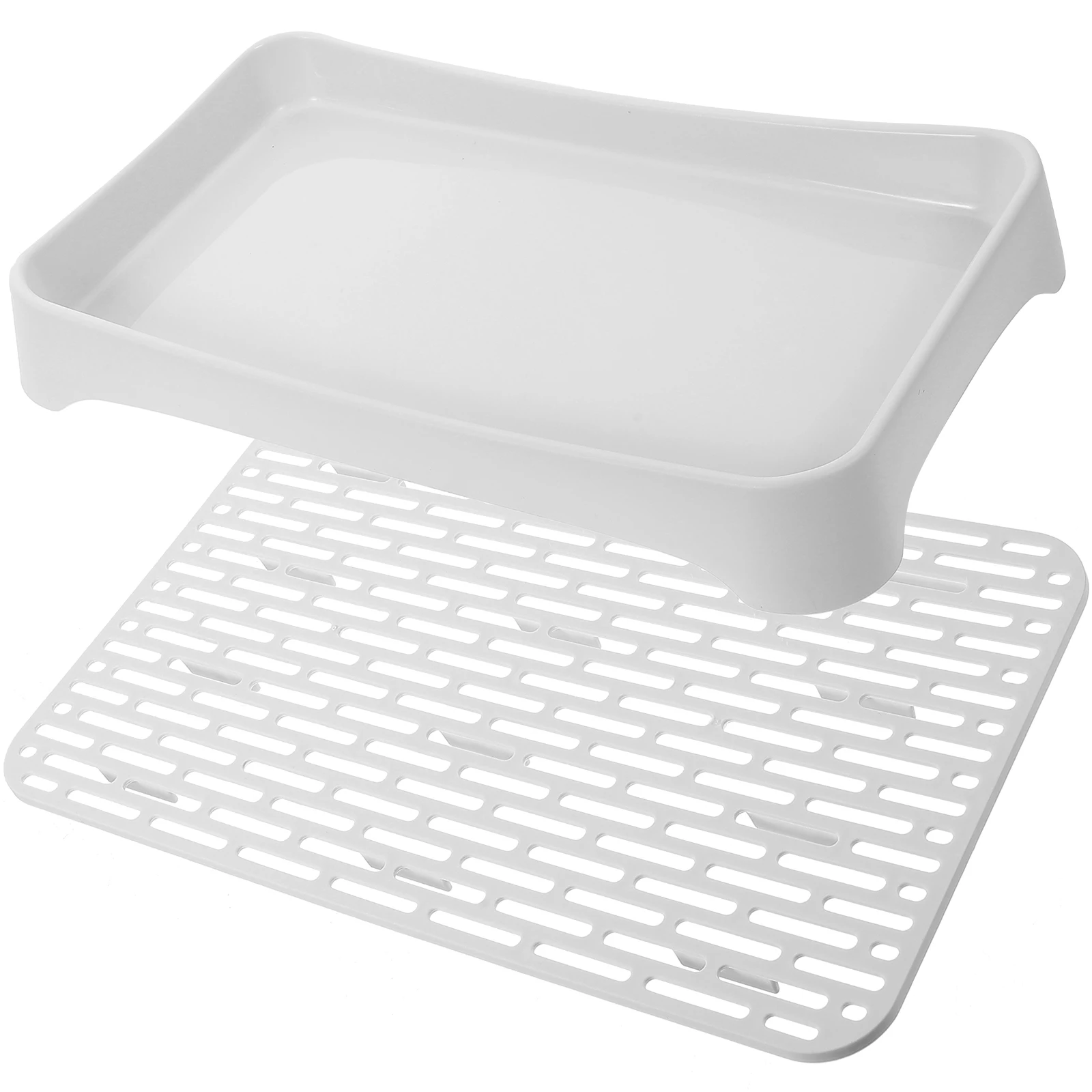 

Premium Double Layer Draining Kitchen Counter Non-Slip Dish Drying Pad Convenient Water For Sink Simple Fruit Tray Detachable