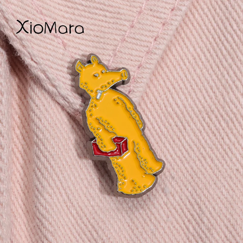 Cartoon Anteater Enamel Pin Hip-hop Rap Music Theme Brooch Lapel Backpack Badge Jewelry For Friends