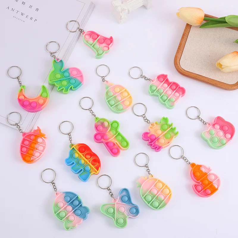 

5/15Pcs Mini Pop Keychain Toddler Sensory Fidget Toys Bulk for Classroom Prizes Kids Birthday Party Favors Goodie Bag Stuffers