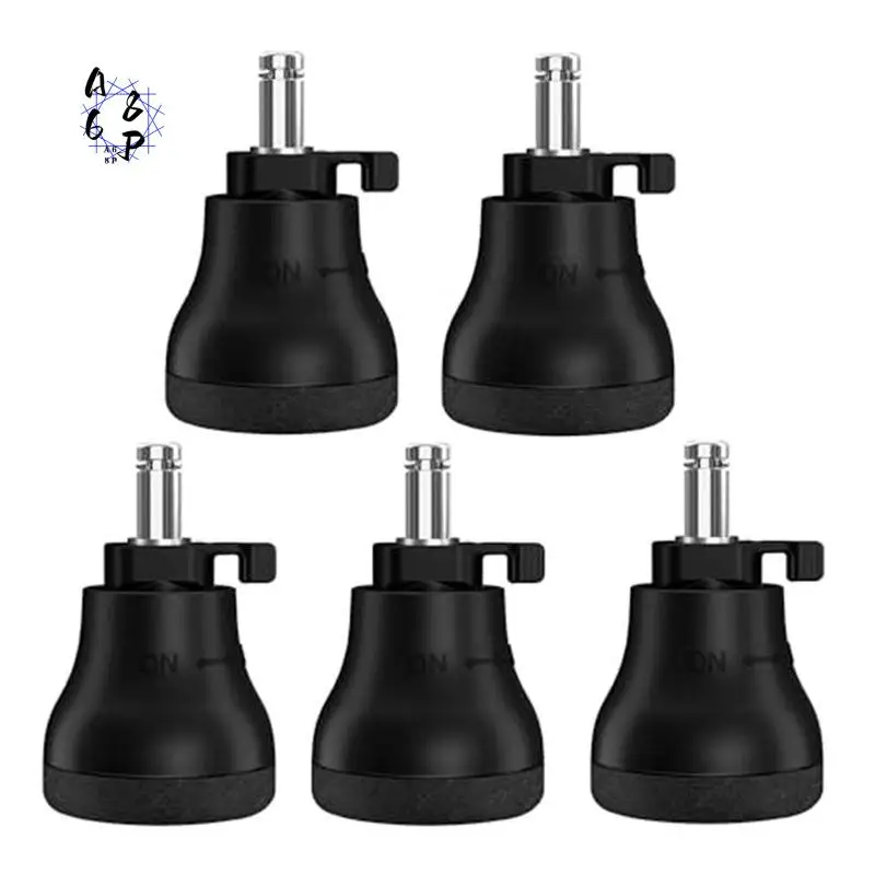 a68p-交換用オフィスチェアチェアスイベルキャスター、固定フットパッド、ホイールスライドとホイールブレーキの切り替えが簡単、5個