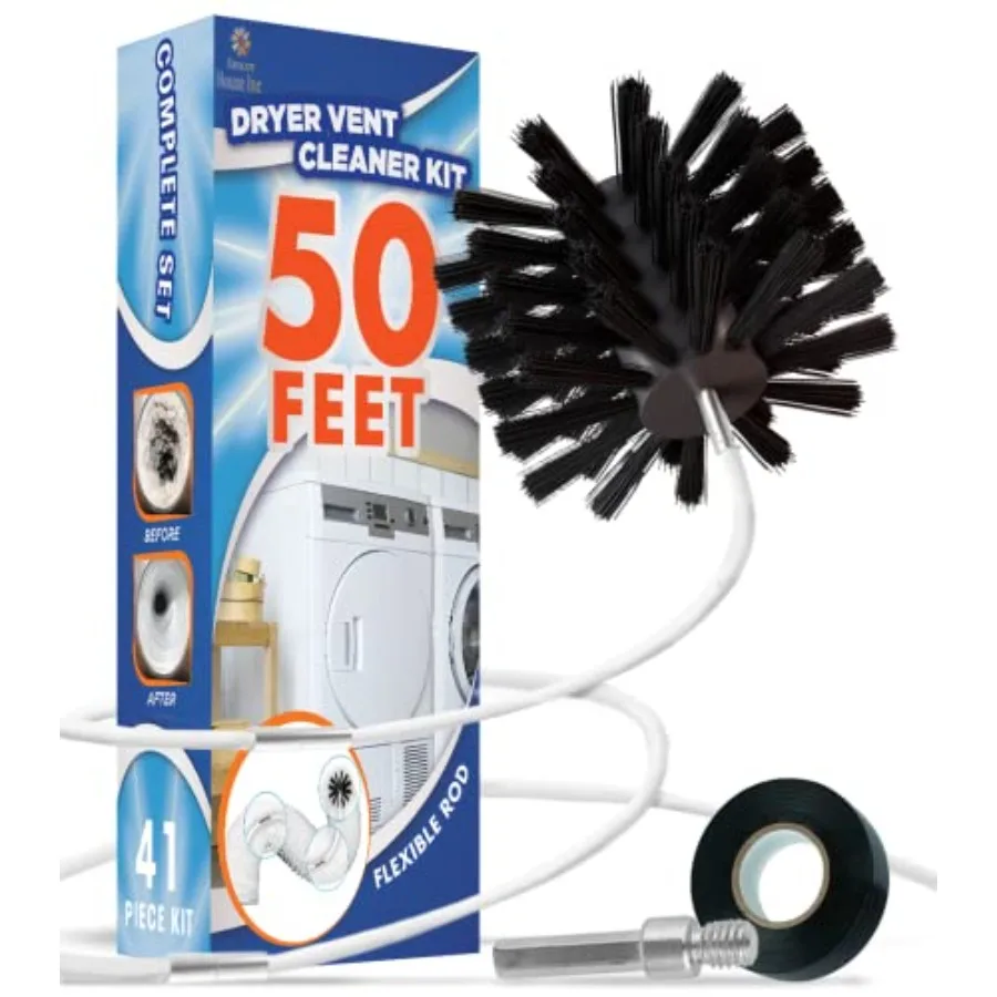 

The Professional Dryer Vent Cleaner Kit - Innovative Lint Remover Reusable Strong Nylon Flexible Lint Brush with Drill Attachme