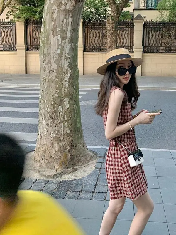 

Sweet And Spicy Style Women's Summer Outfit Short Sleeve Strapless Dress And Vest Skirt Set High Waist A-Line Dress