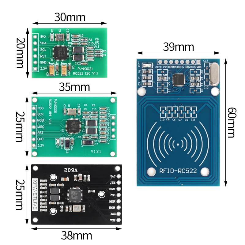 RFID module RC522 MFRC-522 RDM6300 Kits S50 13.56 Mhz 125Khz 6cm With Tags SPI Write & Read for arduino 2560