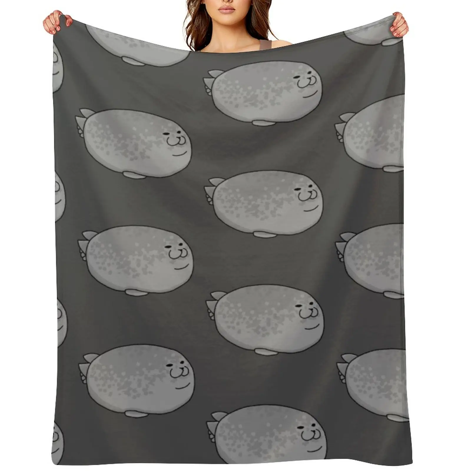 

Round Seal Throw Blanket Tourist Loose Decorative Beds Extra Large Throw Blankets