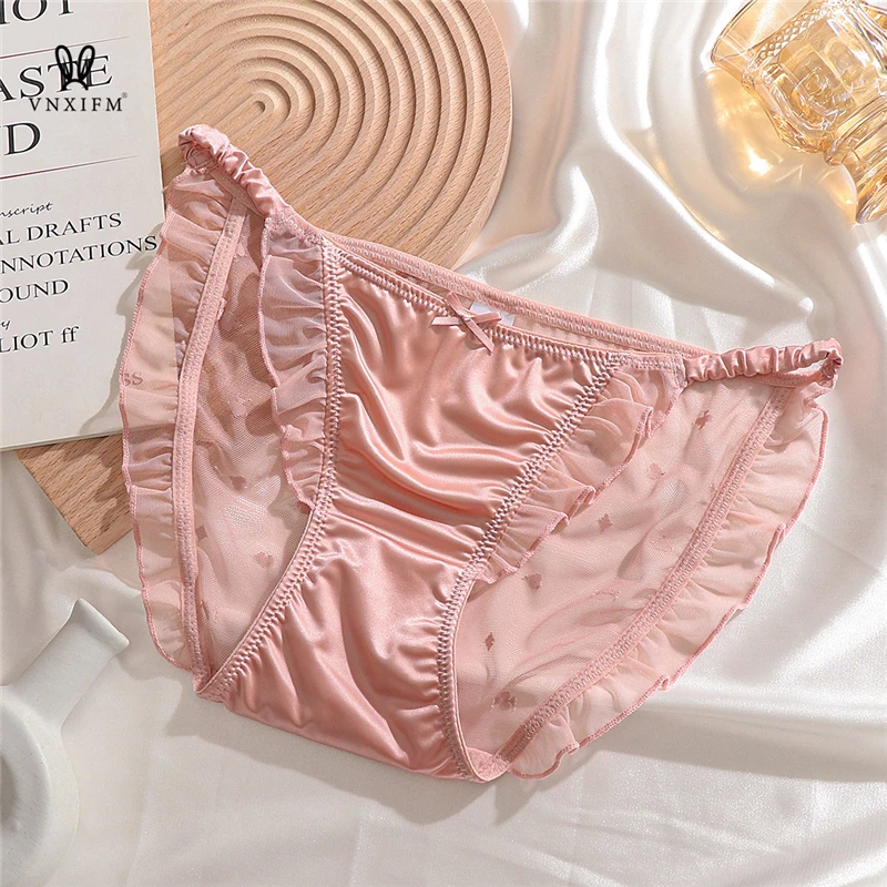 VNXIFM High-end pink lace panties female 2023 fashion cotton antibacterial crotch comfortable Japanese girl breathable shorts