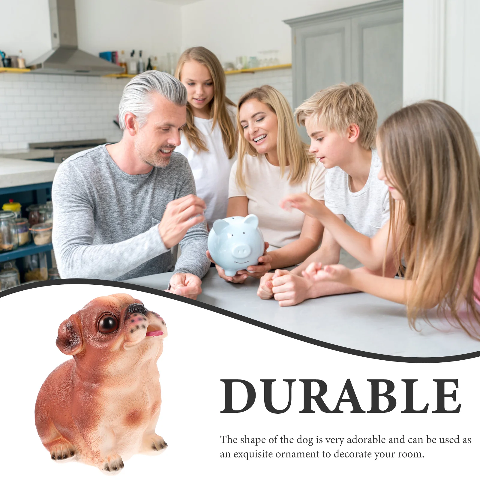 Tirelire en vinyle pour chien, pièce de monnaie Durable pour enfants, ornement exquis, Pot d'épargne pour chien, joli pot de pièces de monnaie, ornement de dessin animé