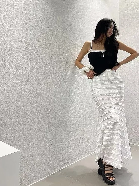 

Новая весенняя модель: Женская многослойная юбка-кейк с кружевной отделкой в стиле Донгда-Гейт, облегающая, длинная, с эффектом «рыбий хвост», с высокой талией, из полиэфирного волокна