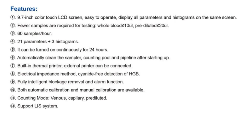 BK-3100 3 Part Cbc Blood Test Machine Automatic Hematology Analyzer   With Reagent