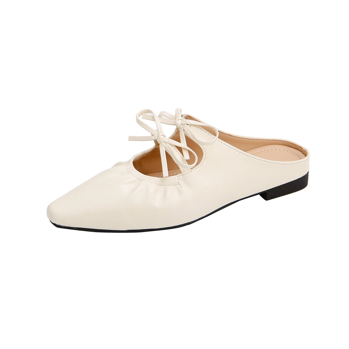 حذاء نسائي مريح متعدد الاستخدامات بفيونكة مدببة وقدم واحدة نصف قابل للانزلاق #3