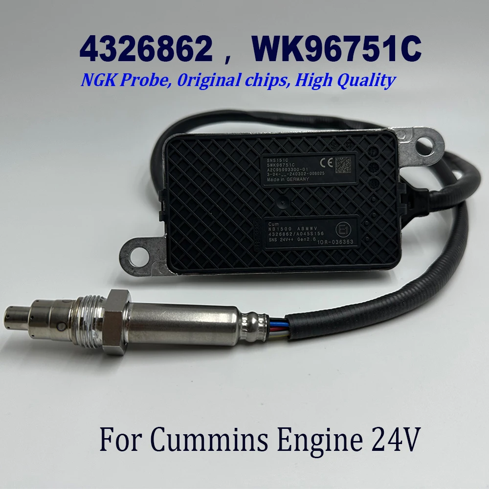 

4326862 5WK96751C For NGK Probe High Quality Chip NOX Nitrogen Oxygen Sensor For C-ummins Engine 24V