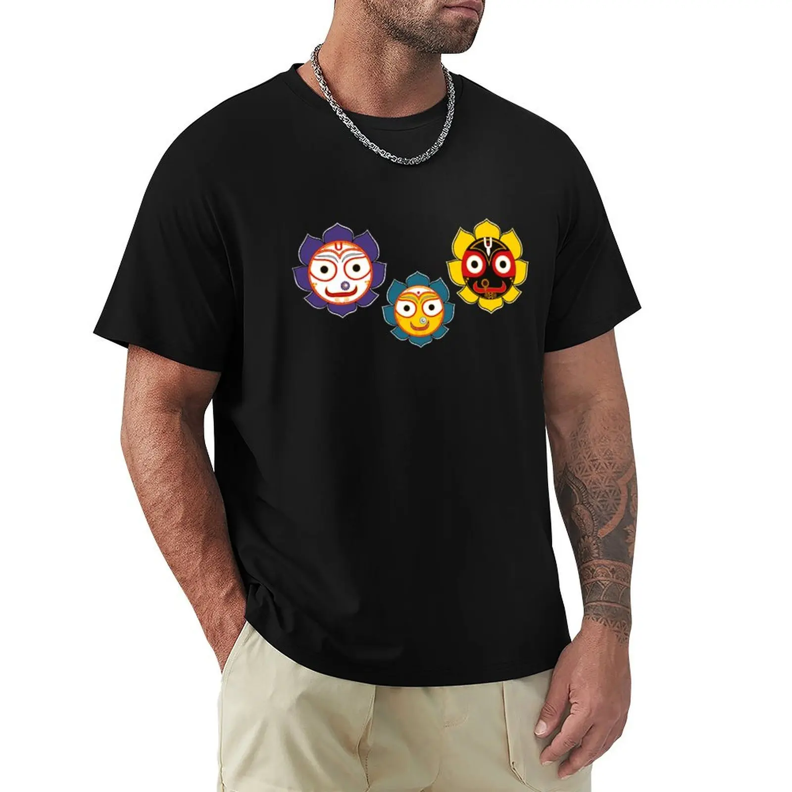 

Jagannath, Baladev, Subhadra T-Shirt anime figures vintage graphic tee shirts graphic summer top mens graphic t-shirts funny