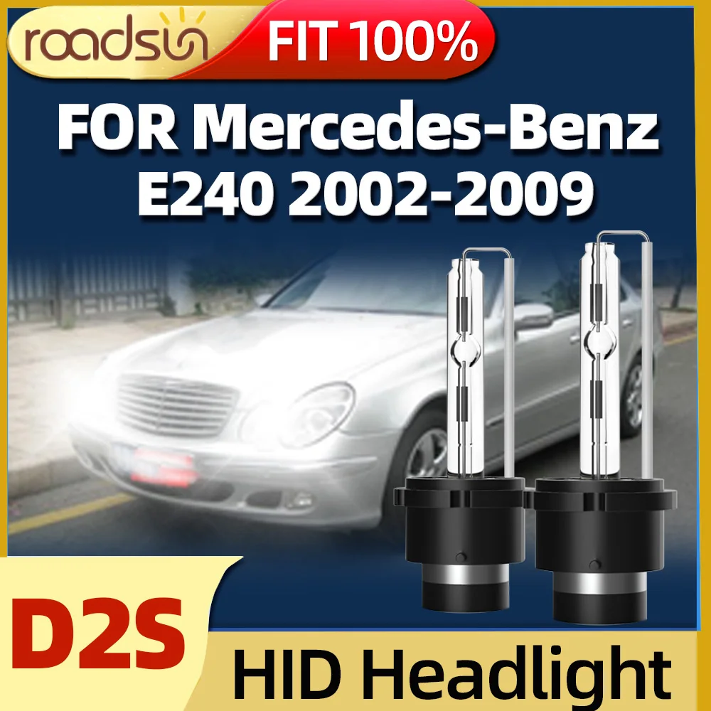 

Roadsun 2PCS Car Headlight Bulb D2S 6000K White HID Xenon lamp For Mercedes-Benz E240 2002 2003 2004 2005 2006 2007 2008 2009