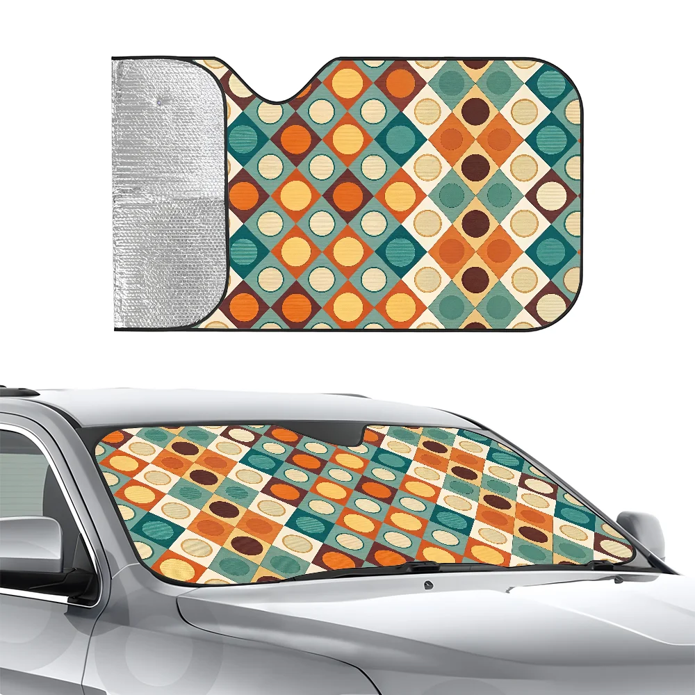 

Art Nouveau Design Геометрический автомобиль SunSha Трехслойная изоляция Переднее лобовое стекло автомобиля Sun Sha Присоски Блоки УФ-лучей Солнце