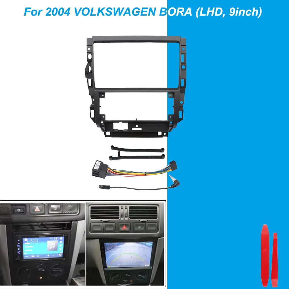 

9 Inch Car Frame Fascia Adapter For Volkswagen golf Bora MK4 2004-2008 Android Radio Dash Fitting Panel Kit