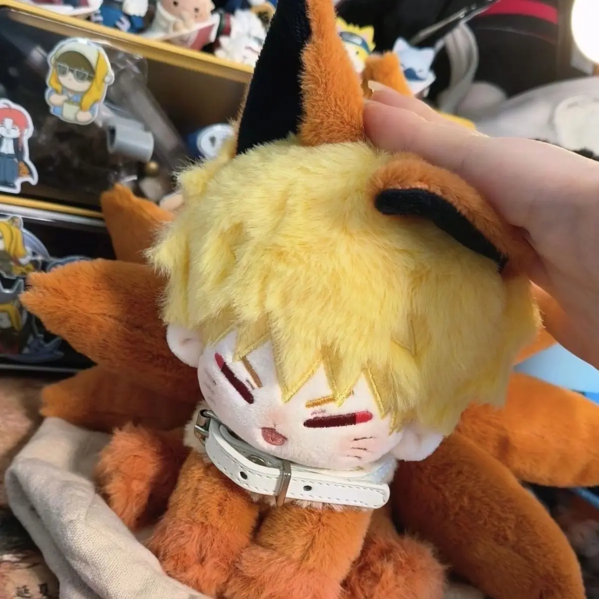 Cos 20Cm Naruto Uzumaki Naruto Attribute Naruto Fox Beaver Sitting Body Anime Surrounding Character Naruto Cotton Doll Toys Gift