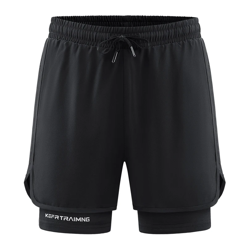 Sommer-Radlerhose für Herren 2-in-1 Mountainbike Gepolsterte Shorts Doppelschichtige Schnelltrocknende Fahrradhose für Pool und Strand