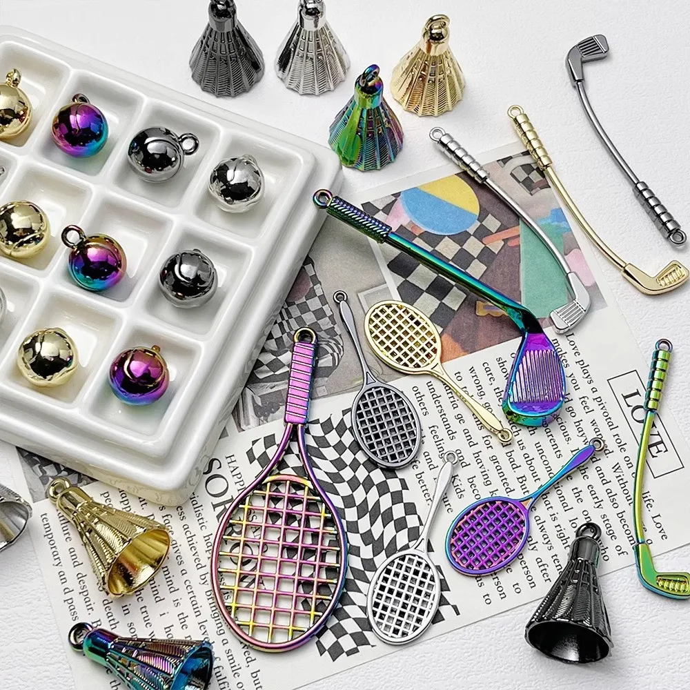 

Simulated Alloy Tennis Badminton Rackets, Keychains Pendants Creative Sports Goods Accessories Sweater Chains Diy Accessories