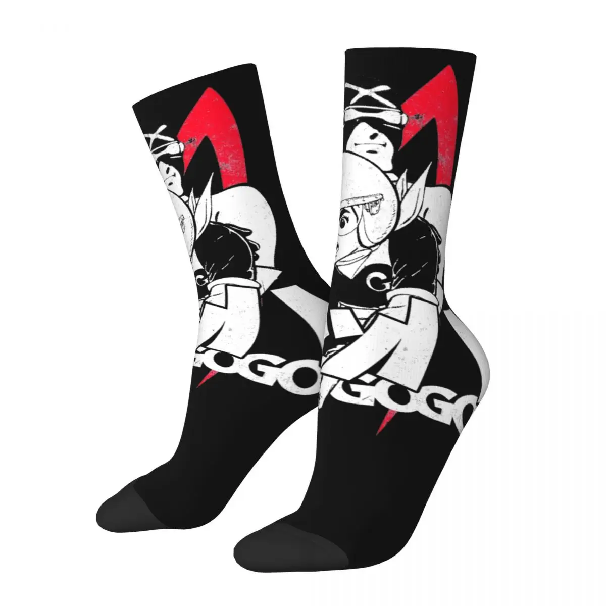 Colorful Racer Bros Speed Racer Sports Socks Polyester Long Socks for Women Men Non-slip