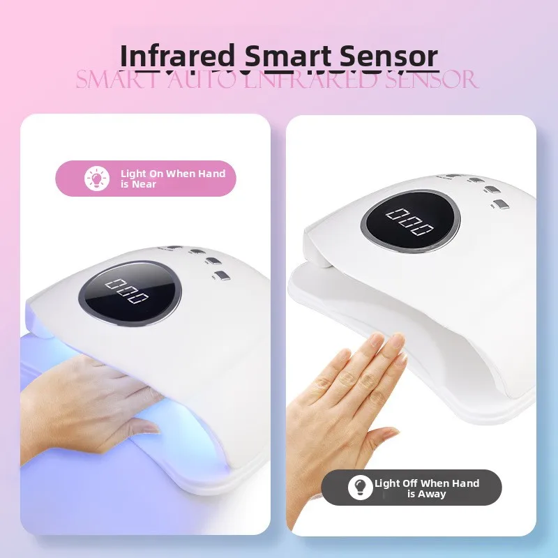 Y3 168W High-Power UV Nail Lamp Quick-Drying Light Therapy with 42 LED Beads for Nail Polish And Glue Curing White Mini F9 Model