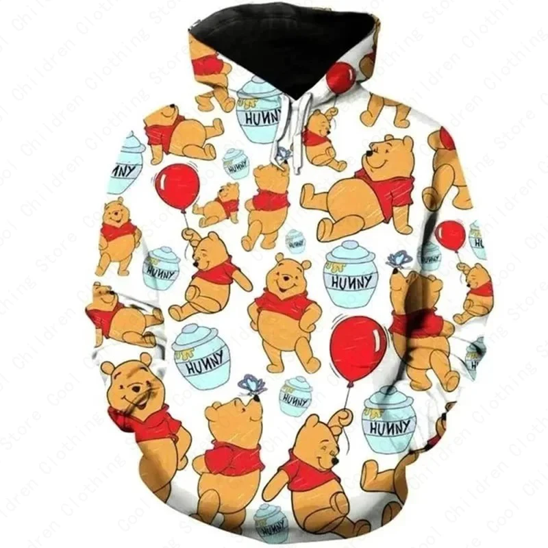 Winnie The Pooh 3D Men\'s Hoodie Disney Cartoon Hoodie Sweatshirt Clothing Men Women Kids Cartoon Graphic All Over Print Hoodie