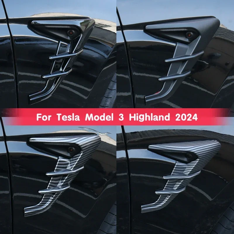 Боковая крышка камеры для Tesla Model Y/3 + Highland 2025, защитная крышка для камеры, аксессуары для украшения боковой вывески с громом