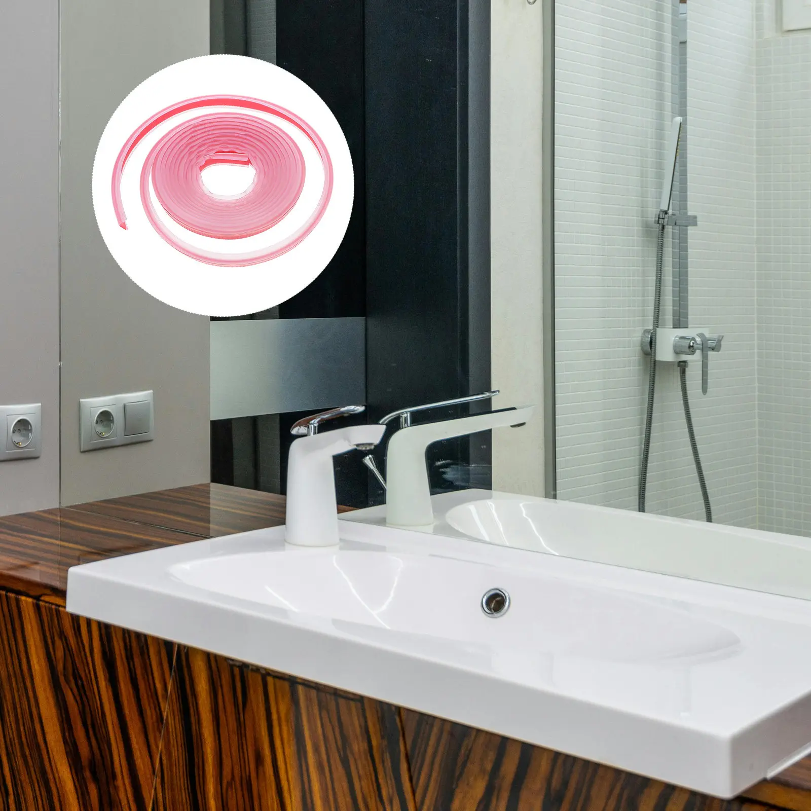 

1 Roll Shower Threshold Water Strip Water Stopper Tpe Flexible Waterproof Seal Easy Cut Ideal for Kitchen Sink Bathroom Shower