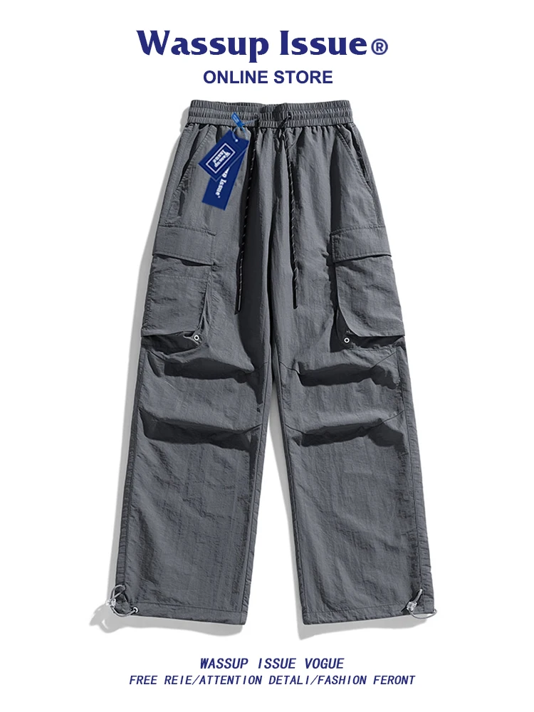 

Water-Resistant Hiking Trousers Loose Fit Men's Workwear Pants Versatile Spor Long Trousers Spring Autumn WASSUP ISSUE